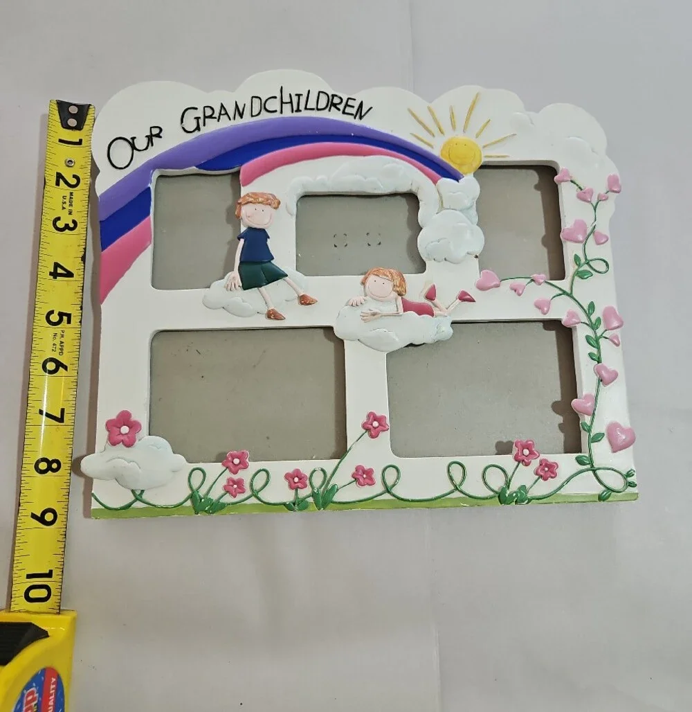 Our Grandchildren Decorative Multi-Photo Frame - White and Pink